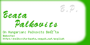 beata palkovits business card